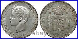 Spain 1899-SG V 5 Pesetas Alfonso XIII 3rd Portrait KM# 707 World Silver Coin