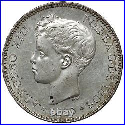 Spain 1899-SG V 5 Pesetas Alfonso XIII 3rd Portrait KM# 707 World Silver Coin