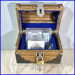 Stacker Handcrafted Treasures Chest Filled with US Silver & World Silver Coins