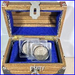 Stacker Handcrafted Treasures Chest Filled with US Silver & World Silver Coins