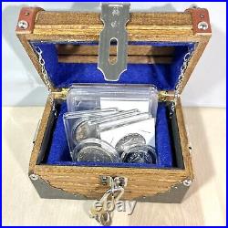 Stacker Handcrafted Treasures Chest Filled with US Silver & World Silver Coins