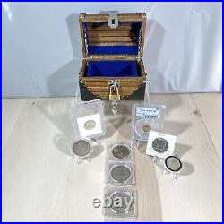 Stacker Handcrafted Treasures Chest Filled with US Silver & World Silver Coins