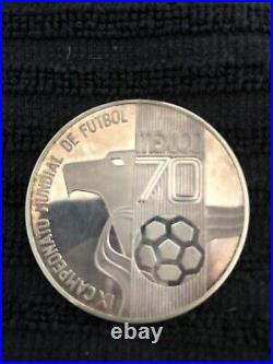 Sterling Silver Commemorative Football World Cup 1970 Mexico Coin