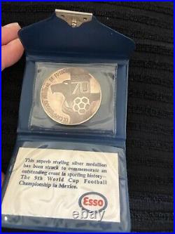 Sterling Silver Commemorative Football World Cup 1970 Mexico Coin