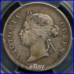 Straits Settlements 1887 50C PCGS VF35 Scarce World Silver Coin