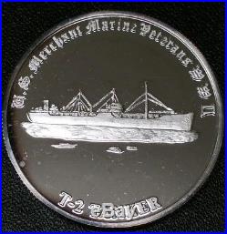 Super Rare T-2 Tanker U. S. Merchant Marine Veterans World War II 1 Oz. 999 Coin