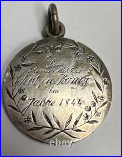 Swiss Love Token 1844 Large World Silver Coin Pendent