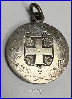 Swiss Love Token 1844 Large World Silver Coin Pendent