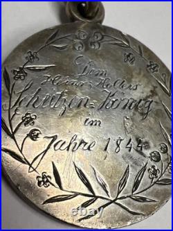Swiss Love Token 1844 Large World Silver Coin Pendent