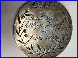 Swiss Love Token 1844 Large World Silver Coin Pendent