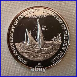 TEN 1989 Turks & Caicos Islands 20 Crowns Columbus Discovery of The New World