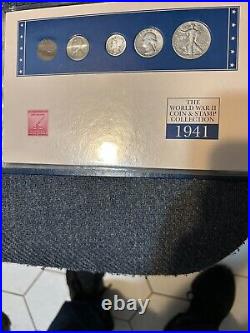 THE WORLD WAR ll COIN & STAMP COLLECTION SILVER IS 90% SEE MY NOTES IN COND