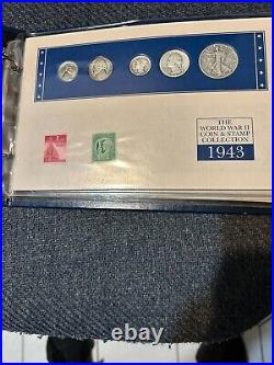 THE WORLD WAR ll COIN & STAMP COLLECTION SILVER IS 90% SEE MY NOTES IN COND