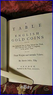Tables of English silver and Gold Coins Folkes Martin 1763