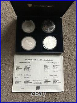 The 2007 World Famous Silver Coin Collection. 4 Coins In Case