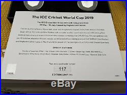 The Official ICC Cricket World Cup 2019 Silver proof 5 coin Fifty Pence Set 995