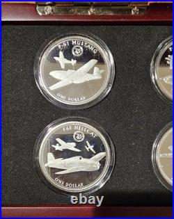 The World War II 75th Anniversary Warbirds Silver Dollar 8 Coin Collection withCOA The World War II 75th Anniversary Warbirds Silver Dollar 8 Coin Collection withCOA