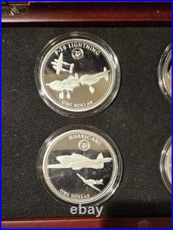 The World War II 75th Anniversary Warbirds Silver Dollar 8 Coin Collection withCOA The World War II 75th Anniversary Warbirds Silver Dollar 8 Coin Collection withCOA