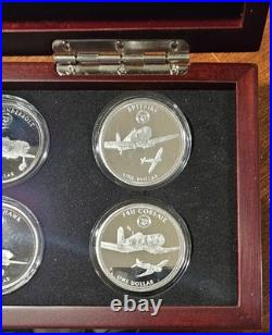 The World War II 75th Anniversary Warbirds Silver Dollar 8 Coin Collection withCOA The World War II 75th Anniversary Warbirds Silver Dollar 8 Coin Collection withCOA