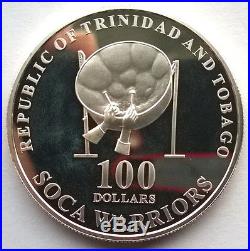 Trinidad Tobago 2006 World Cup 100 Dollars Silver Coin, Proof