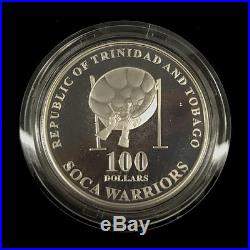 Trinidad & Tobago 2006 World Cup Commemorative 100 Dollars Silver Coin B. U