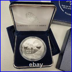 US Mint End of World War II 75th Anniversary American Eagle Silver Proof Coin