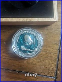 Underwater World barbados silver coin 2021 Octopus