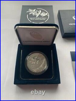 Unopened End of World War II 75th Anniversary Silver Medal FREE SHIP/Brand New