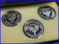 VINTAGE Chicago Bulls Trio'91-'93 NBA World Champions One Troy Oz Silver Coins VINTAGE Chicago Bulls Trio'91-'93 NBA World Champions One Troy Oz Silver Coins