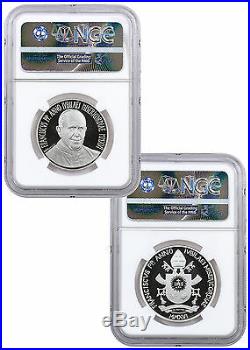 Vatican World Day of Peace Silver Proof Coins NGC PF69 UC Set of 2 2016 SKU46604