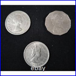 Vintage Coin Set Of 3 Elizabeth Ii Silver Coins From Around The World