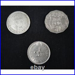 Vintage Coin Set Of 3 Elizabeth Ii Silver Coins From Around The World