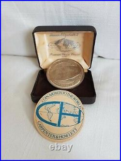 Vintage Queen Elizabeth Silver World Maiden Cruise 1975 Medallion Coin