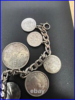 Vintage Sterling Silver World Coin Chain Link Bracelet 7.5 Mercury Dime Canada