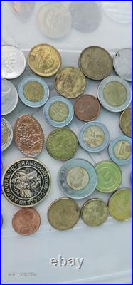 Vintage World Coin Lot Euro Mexico Tokens England Canada Australia Asia All