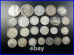 WORLD SILVER Coin LOT 1800s 1900s SWISS AUSTRALIA FRANCE GBR Netherlands PERU