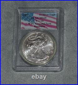 WTC Artifact Ground Zero Recovery 2001 Silver Eagle PCGS Coin World Trade Center