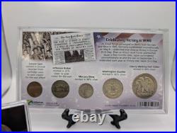 WWII Silver coins lot and Dough Boy Helmet WWII Silver coins lot and Dough Boy Helmet
