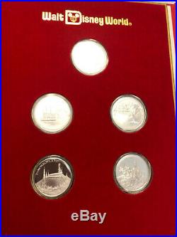 Walt Disney World 20 Magical Years Master Proof Set 5 medallion SILVER. 999 COIN