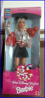 Walt Disney World 25th BD Package with2 Silver Coins & Barbie Doll