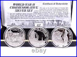 Westminster Mint WW2 3 Coin Set 1 OZ 999 Silver PEARL HARBOR IWO JIMA NORMANDY