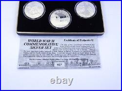 Westminster Mint WW2 3 Coin Set 1 OZ 999 Silver PEARL HARBOR IWO JIMA NORMANDY