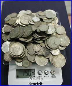 Wholesale Lot Of 1500+ Grams mixed circulation world silver coins. A023