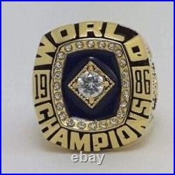 World 1986 Champions Sports Inspired Men's Round Cut 925 Sterling Silver Ring