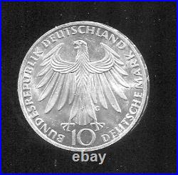 World Coins Germany 1972g Munich Olympics 10 Mark Gem Bu (a968). 625 Silver