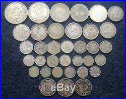 World Lot of 35 Silver coins
