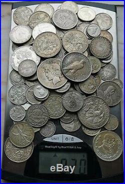 World Lot of 820 grams of silver coins 28.92 oz