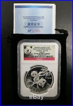 World Money Fair Berlin 2013 1 oz Silver Panda NGC PF70 Ultra Cameo With COA