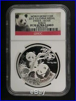 World Money Fair Berlin 2013 1 oz Silver Panda NGC PF70 Ultra Cameo With COA