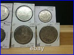 World Silver Coin Lot- Canadian France Austria Taler 8 Coins
